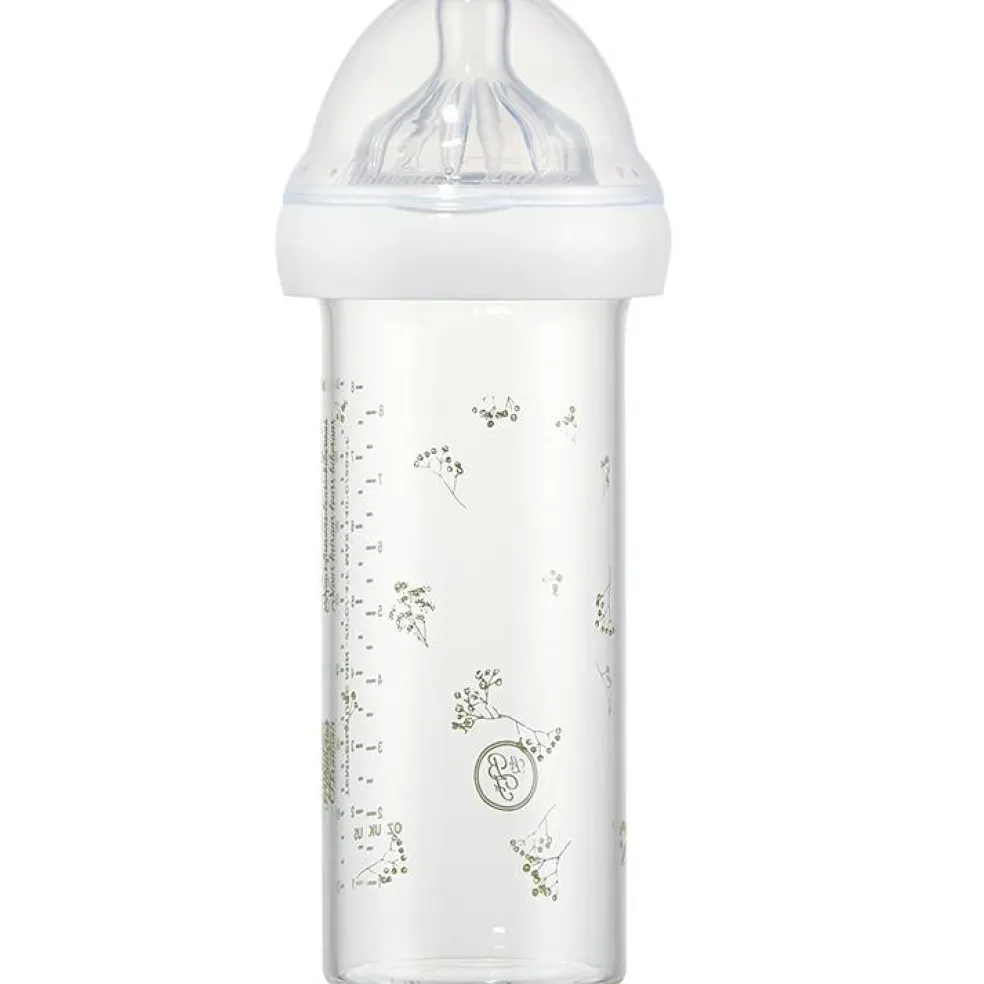 Biberon verre anti colique Gypsophile vert (240 ml)