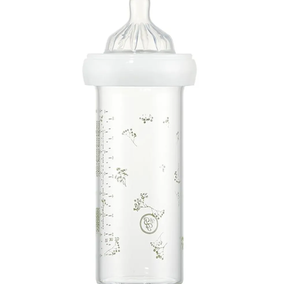 Biberon verre anti colique Gypsophile vert (240 ml)