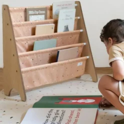 Bibliothèque en tissu recyclé Terrazzo argile