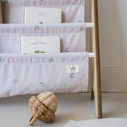 Bibliothèque en tissu recyclé Myrtilles taupe