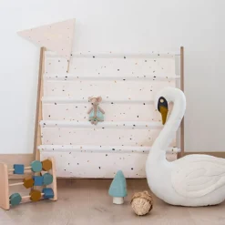 Bibliothèque en tissu recyclé Terrazzo crème