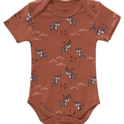Body manches courtes en coton bio Deer amber (3-6 mois : 60 à 67 cm)