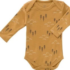 Body manches longues en coton bio Woods spruce yellow (6-12 mois : 67 à 74 cm)