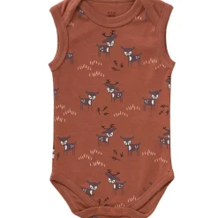 Body sans manches en coton bio Deer amber brown (3-6 mois : 60 à 67 cm)