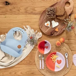 Bol en silicone Happy Rascals Coeur lavande