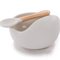 Bol ventouse et cuillère gris