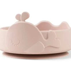 Bol ventouse et cuillère silicone Wally rose