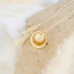 Bola de grossesse Gaïa cordon crème (or jaune 18 carats)