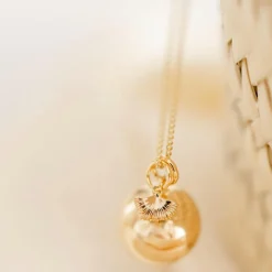 Bola de grossesse Gri-Gri Ginkgo chaîne (or jaune 18 carats)