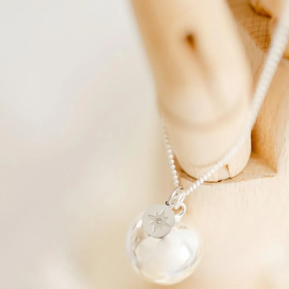 Bola de grossesse Gri-Gri Etoile du nord chaîne (plaqué argent 925)