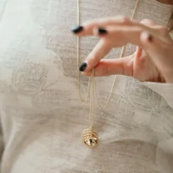 Bola de grossesse Gri-Gri Graine de vie chaîne (or jaune 18 carats)