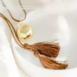 Bola de grossesse Nymphéa cordon personnalisable (or jaune 18 carats)