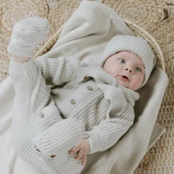 Bonnet bébé en teddy coton bio Soul Linen (0-3 mois)