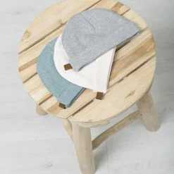 Bonnet de naissance en coton bio Melange stonegreen (0-3 mois)