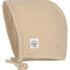 Bonnet de naissance en mousseline nature (3-6 mois)
