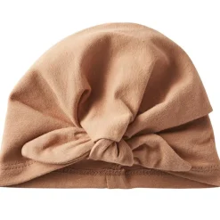 Bonnet de naissance noué cassonade