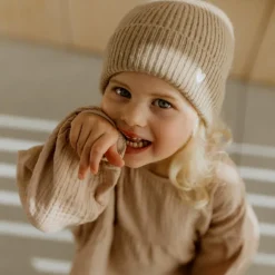 Bonnet en laine Sable (1-3 ans)