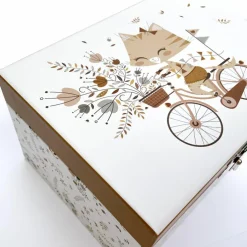 Boîte à bijoux musicale chat dans la Prairie Lutin Petit Pois