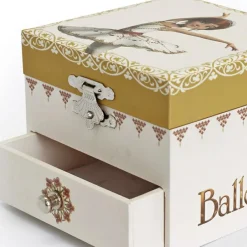 Boîte à bijoux musicale cube phosphorescente Ballerina