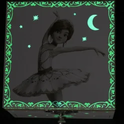 Boîte à bijoux musicale cube phosphorescente Ballerina