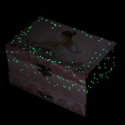 Boîte à bijoux musicale phosphorescente Ballerine rose