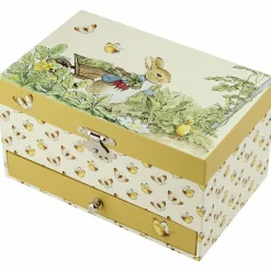 Boîte à bijoux musicale Pierre Lapin jaune