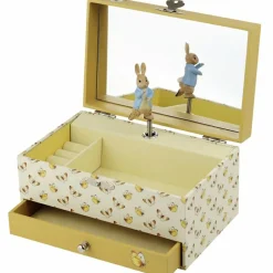 Boîte à bijoux musicale Pierre Lapin jaune