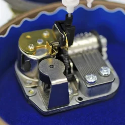 Boîte à bijoux musicale ronde Ballerine bleue