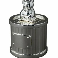 Boîte à dent Ours personnalisable (métal argenté)