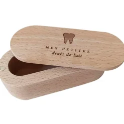 Boîte à dents de lait en bois de hêtre
