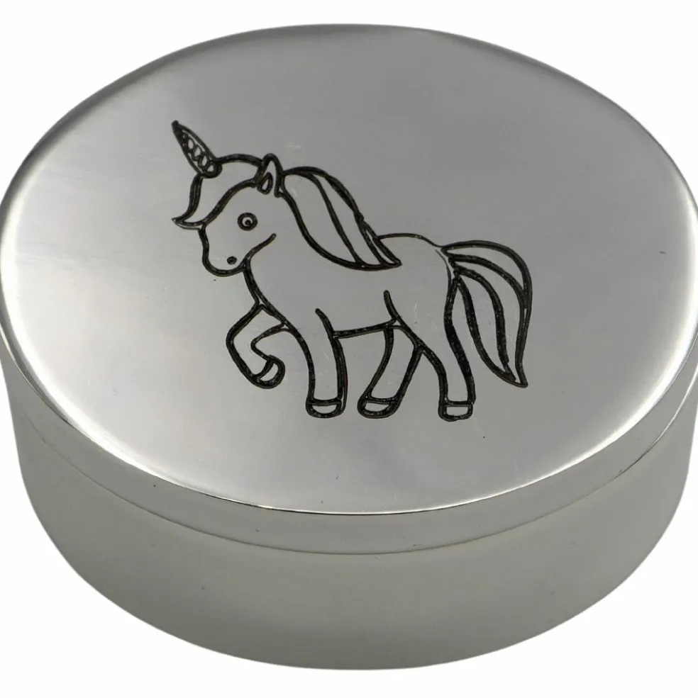 Boîte à dents Licorne (métal argenté)
