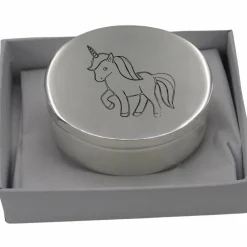 Boîte à dents Licorne personnnalisable (métal argenté)