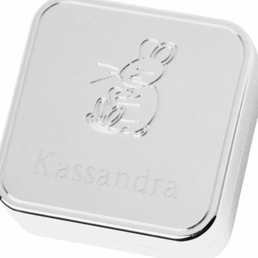 Boîte à dents métal argenté Kassandra (personnalisable)