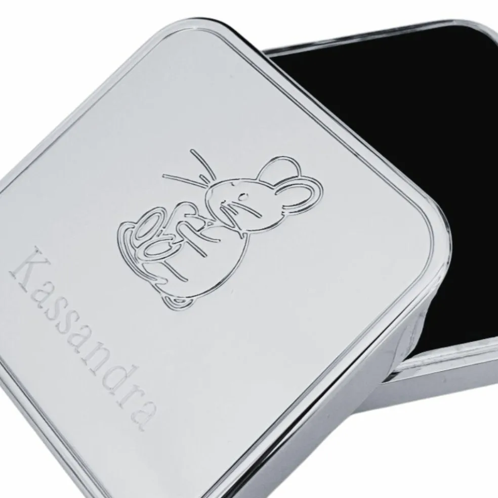Boîte à dents métal argenté Kassandra (personnalisable)
