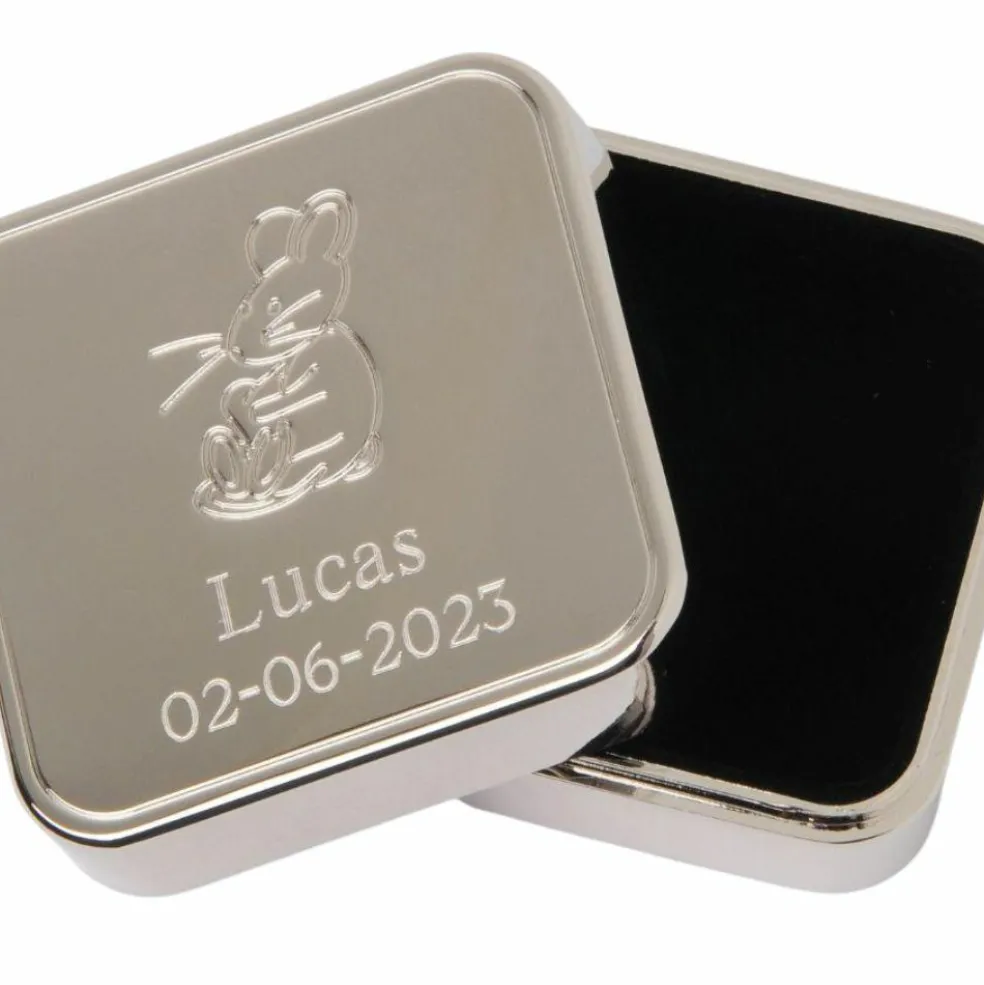 Boîte à dents métal argenté Kassandra (personnalisable)