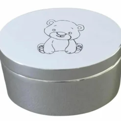 Boîte à dents Ourson personnalisable (métal argenté)
