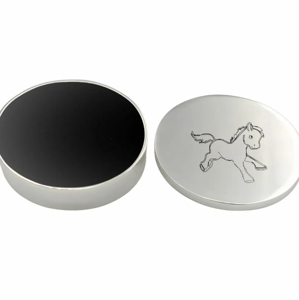 Boîte à dents Petit cheval personnalisable (métal argenté)