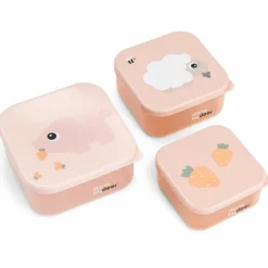 Boîte à goûter lot de 3 Tiny farm Rose