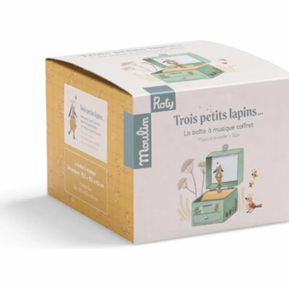 Boîte à musique coffret Trois petits lapins