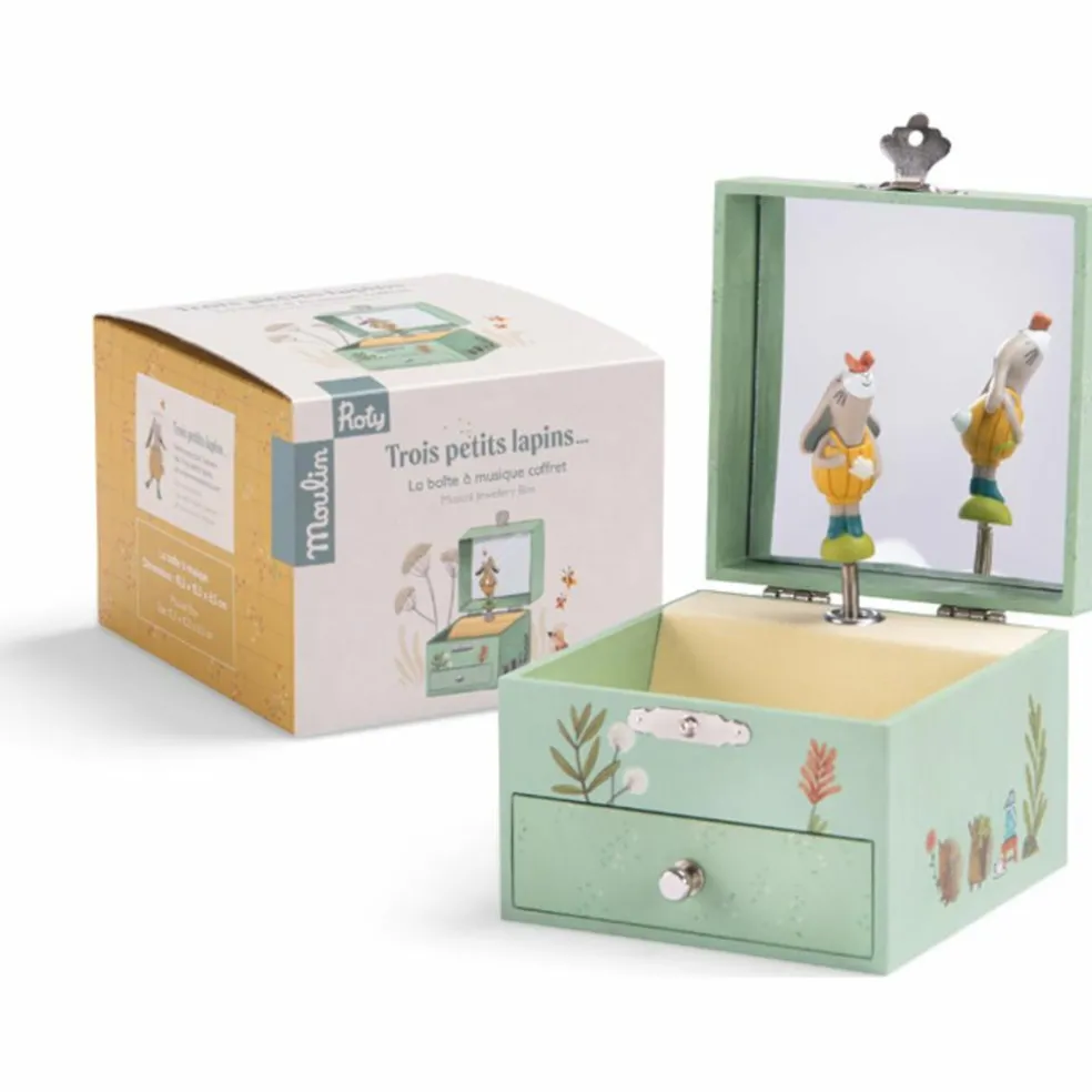 Boîte à musique coffret Trois petits lapins