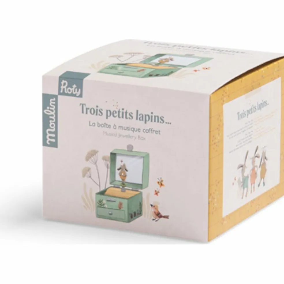 Boîte à musique coffret Trois petits lapins