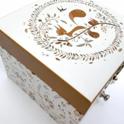 Boîte à musique cube écureuil dans la prairie Lutin Petit Pois