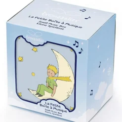 Boîte à musique cube Le Petit Prince bleu clair