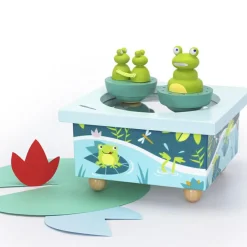 Boîte à musique magnétique famille des grenouilles