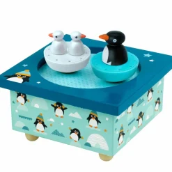 Boîte à musique magnétique famille pingouins
