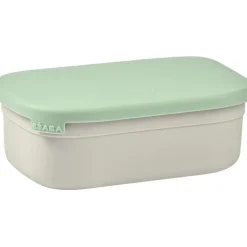 Boîte repas en inox gris velours-vert sauge