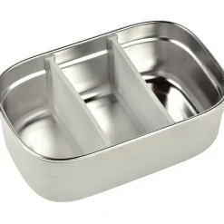 Boîte repas en inox gris velours-vert sauge