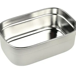 Boîte repas en inox gris velours-vert sauge