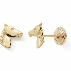 Boucles d'oreilles à vis Cheval (or jaune 9 carats)