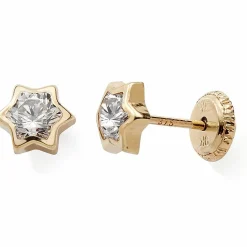 Boucles d'oreilles à vis Etoile argenté (or jaune 9 carats)